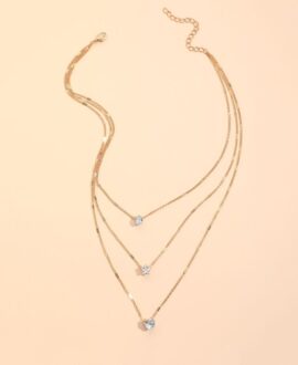 Zircon Necklace Multi-layer Five-pointed Star Love Water Drop Pendant