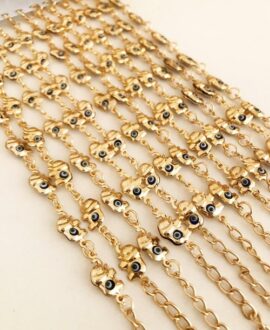 Elephant Evil Eye Bracelet, Gold Silver Chain Bracelet, Lucky Charm