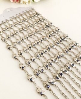 Elephant Evil Eye Bracelet, Gold Silver Chain Bracelet, Lucky Charm