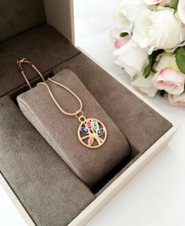 Evil eye necklace, tree of life necklace, gold evil eye necklace,