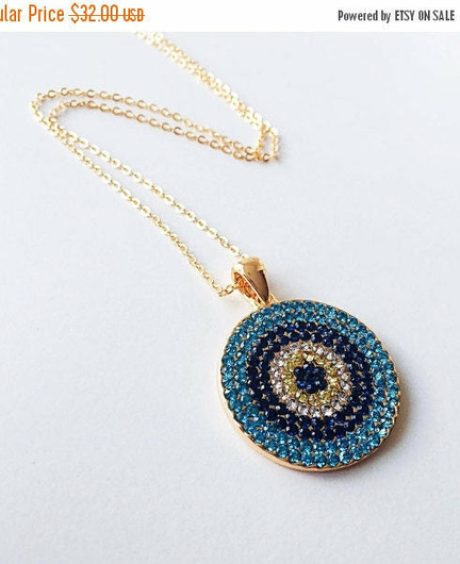 Evil Eye Necklace - Rose Gold Evil eye Jewelry - Zirconia evil eye