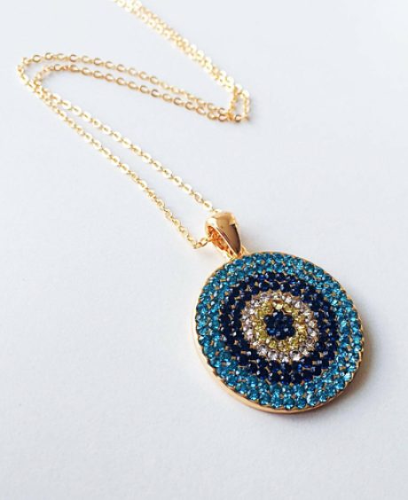 Evil Eye Necklace - Rose Gold Evil eye Jewelry - Zirconia evil eye