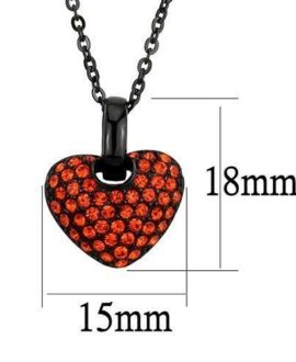 TK2791 - IP Black(Ion Plating) Stainless Steel Chain Pendant with Top