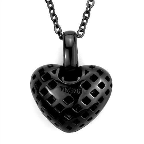 TK2791 - IP Black(Ion Plating) Stainless Steel Chain Pendant with Top
