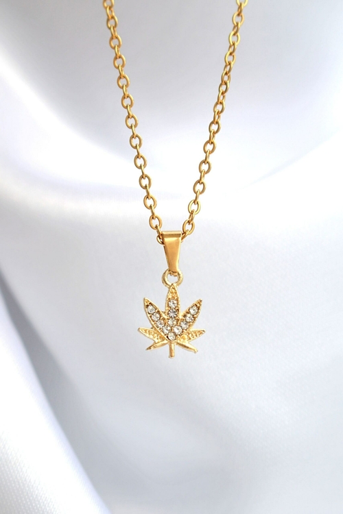 ✨Iconic Gold Cannabis Leaf Necklace