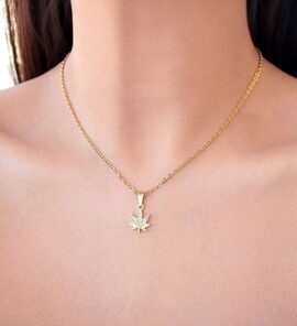 ✨Iconic Gold Cannabis Leaf Necklace