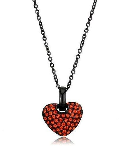 TK2791 - IP Black(Ion Plating) Stainless Steel Chain Pendant with Top