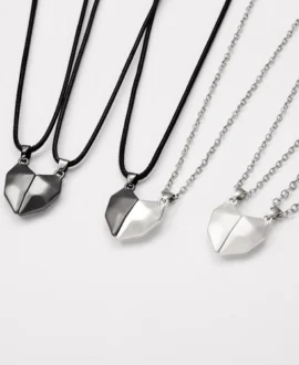 2Pcs Magnetic Heart Couple Necklace For Women Men Lover Valentine's