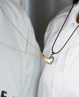 2Pcs Magnetic Heart Couple Necklace For Women Men Lover Valentine's